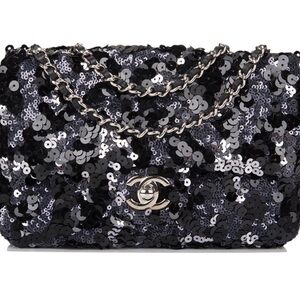 Chanel Black Sequin Shoulder Bag